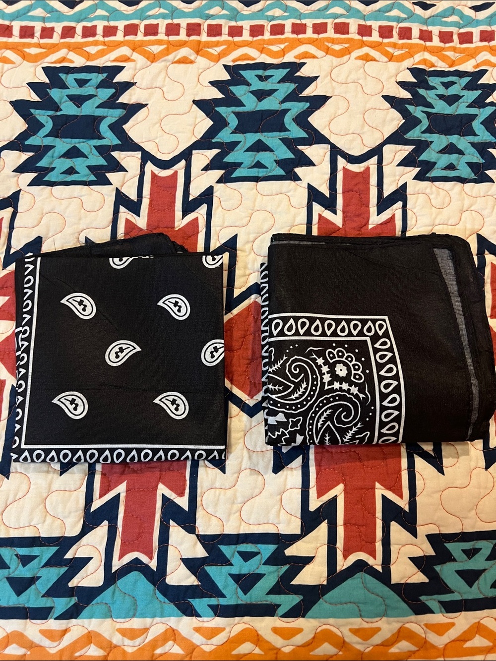 Men's Black Paisley Pocket Square – Classic Bandana Print